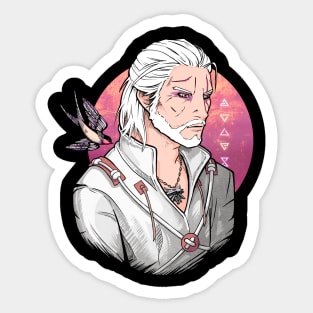 White Wolf and Swallow [FIRE] Sticker